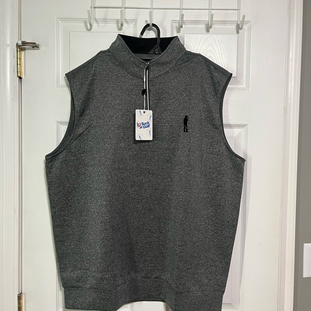 New Men's Gray Sleeveless Sweater XXL